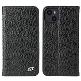 Fierre Shann - Funda de piel auténtica con tapa horizontal magnética con textura de cocodrilo, soporte y ranura para tarjetas, para iPhone 13 mini, iPhone 13, iPhone 13 Pro, iPhone 13 Pro Max